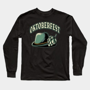 Bavarian hat and hops oktoberfest Long Sleeve T-Shirt